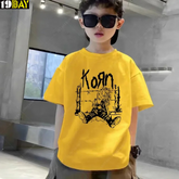 Heavy Mood Korn Yellow Oversized T-Shirts for Kids